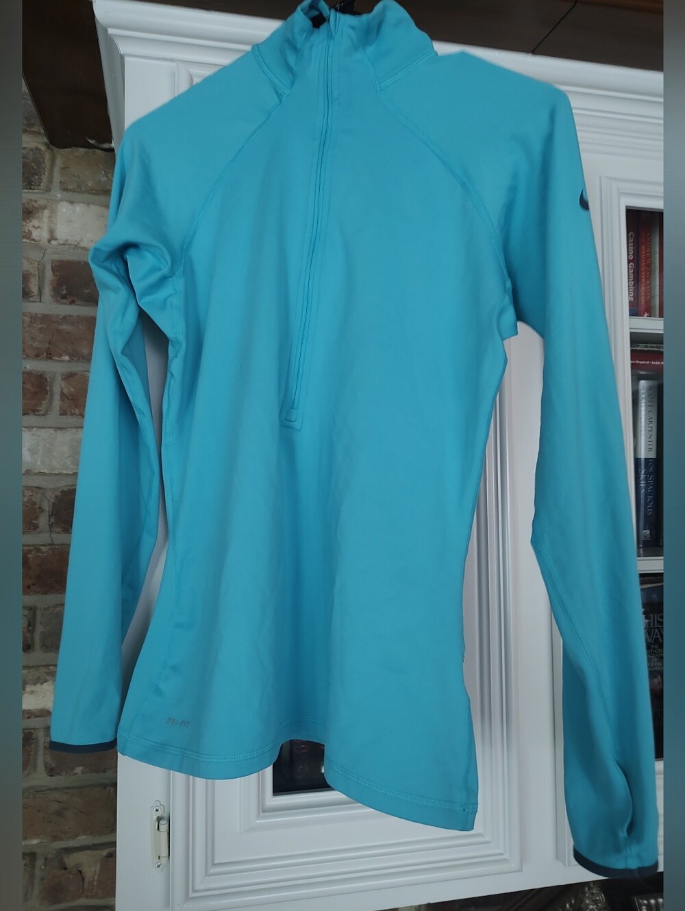 Nike Aqua Blue Women’s Half-Zip Performance Base Layer Dri Fit Size M